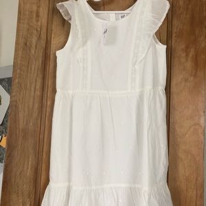 Gap Girl’s white dress with eyelet trim size 8